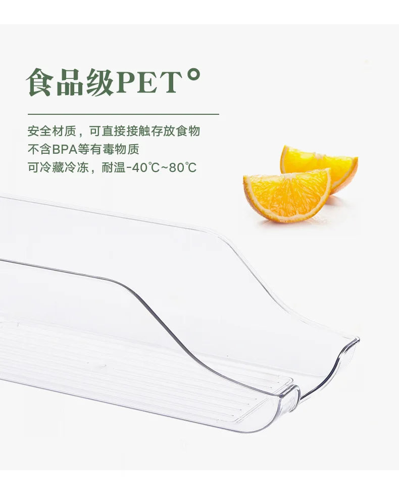 Bac Canettes Frigo Transparent – Distributeur Empilable, 34cm