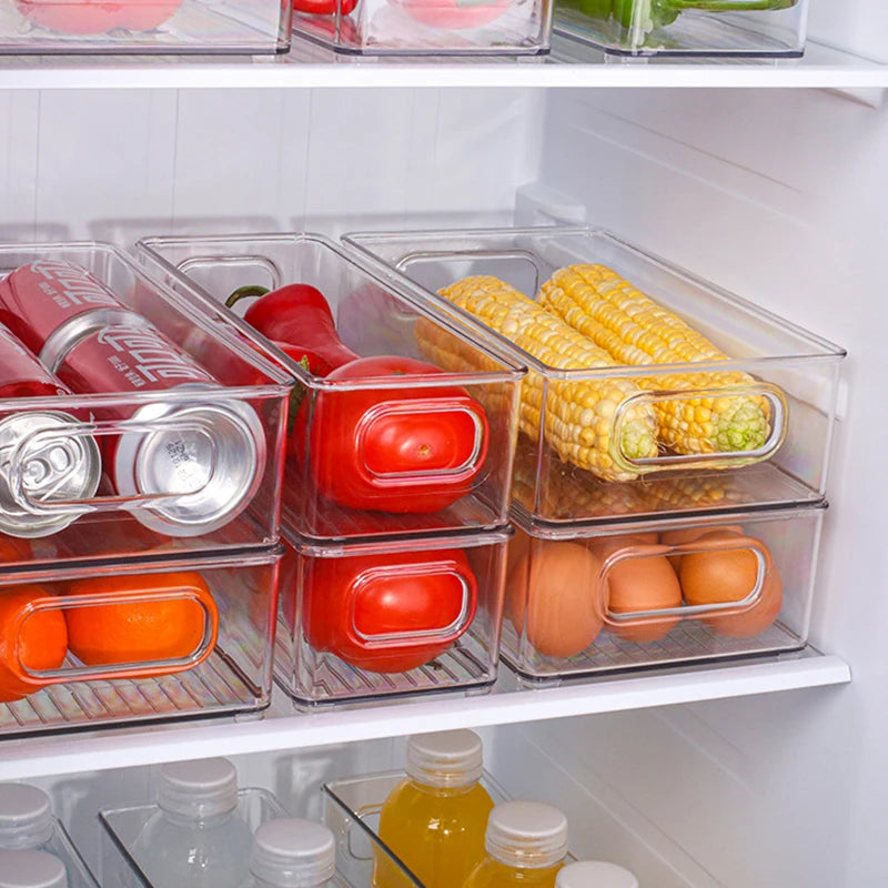 Bacs Organisateurs Frigo Transparents – Tiroirs Coulissants, 3 Tailles