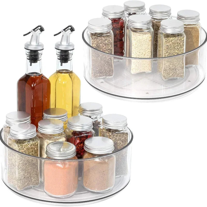 Organiseur Rotatif Transparent – Épices & Condiments