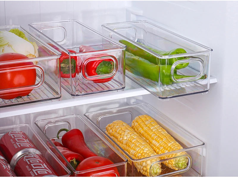 Bacs Organisateurs Frigo Transparents – Tiroirs Coulissants, 3 Tailles