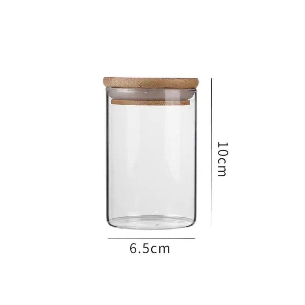 Bocaux en Verre Couvercle Bois – Café, Thé & Céréales