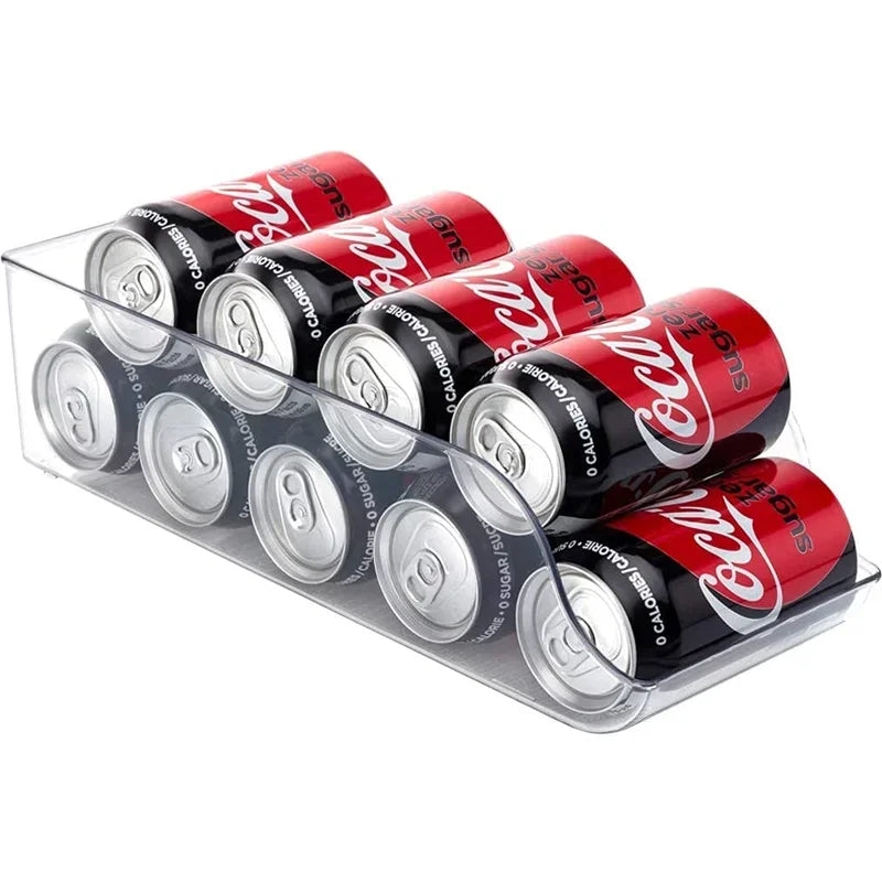 Bac Canettes Frigo Transparent – Distributeur Empilable, 34cm
