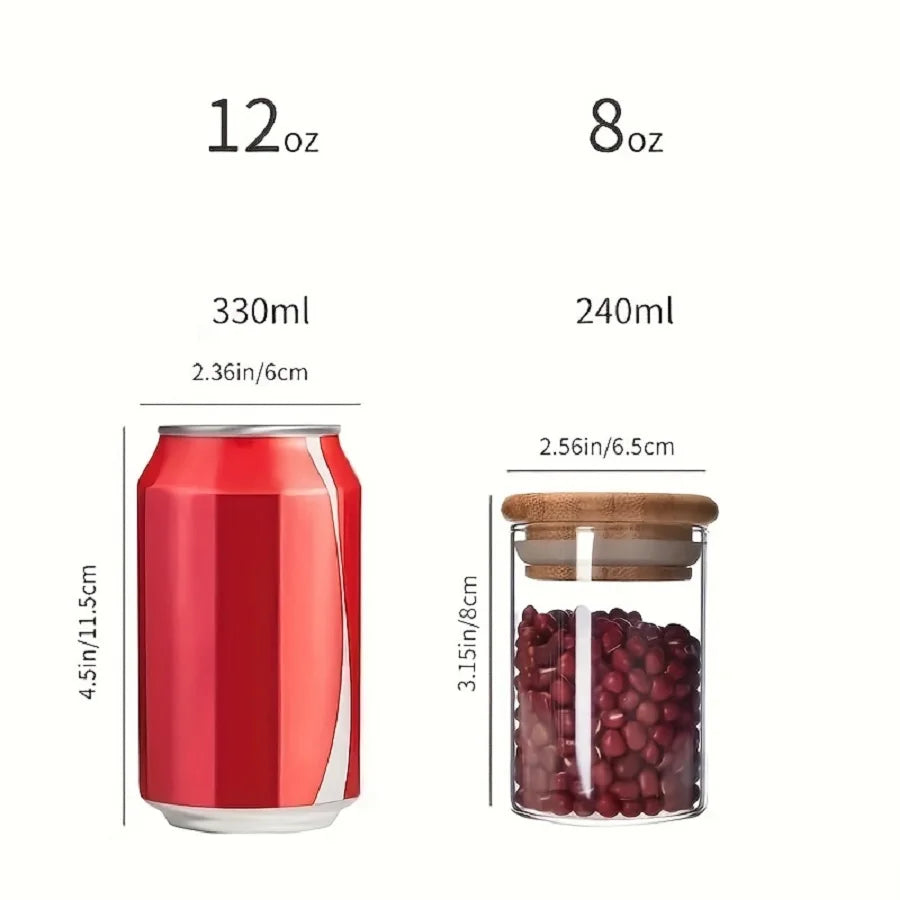 Set 12 Bocaux en Verre 240ml – Couvercles Bambou Hermétiques