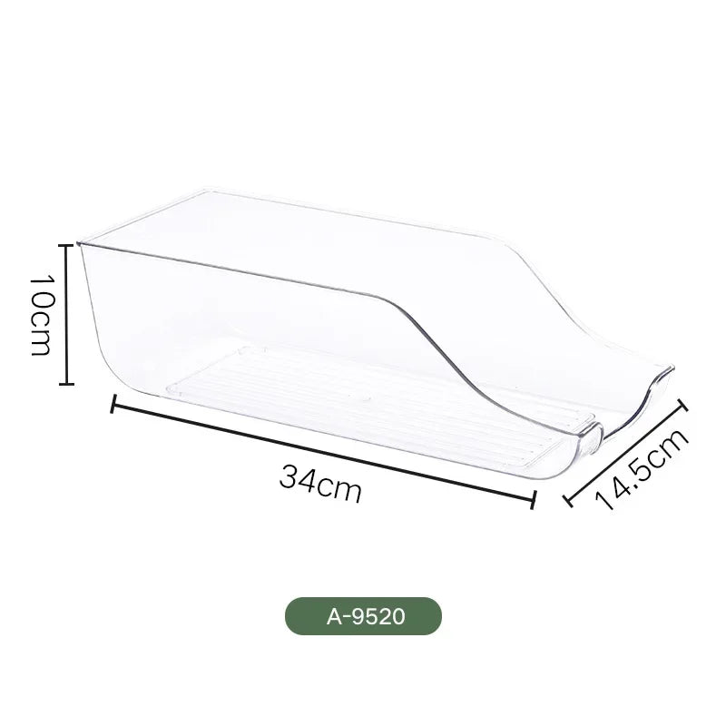 Bac Canettes Frigo Transparent – Distributeur Empilable, 34cm