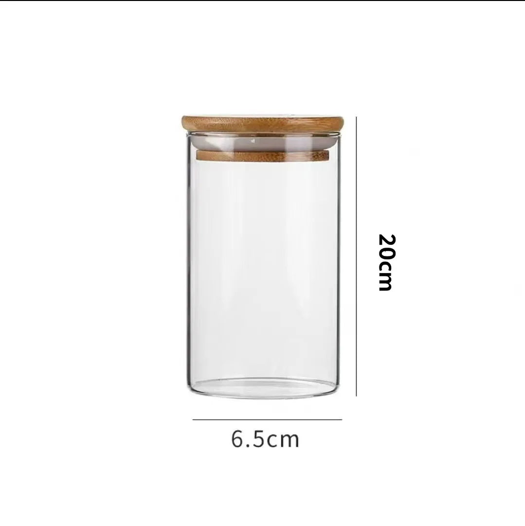 Bocaux en Verre Couvercle Bois – Café, Thé & Céréales
