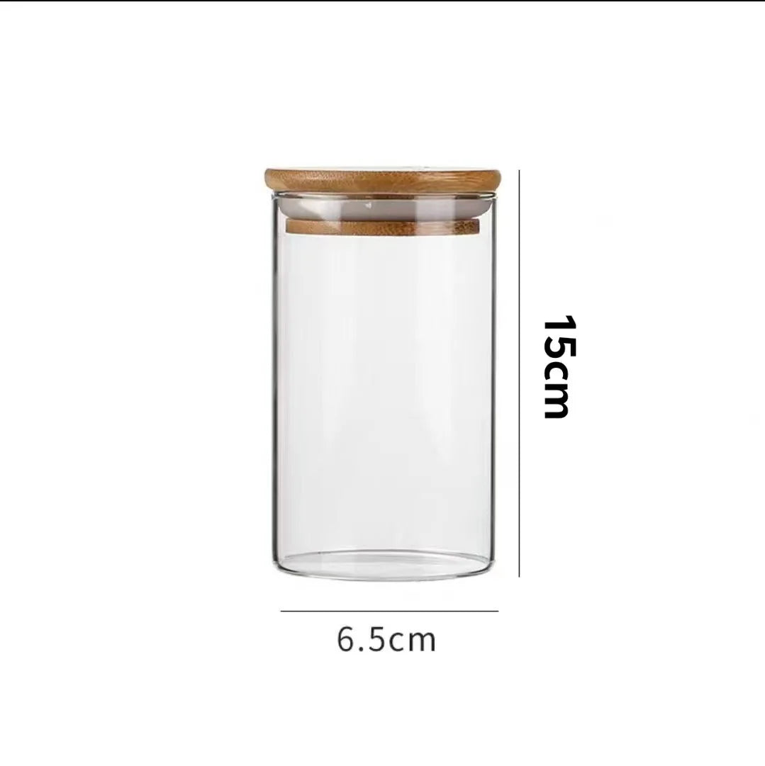 Bocaux en Verre Couvercle Bois – Café, Thé & Céréales