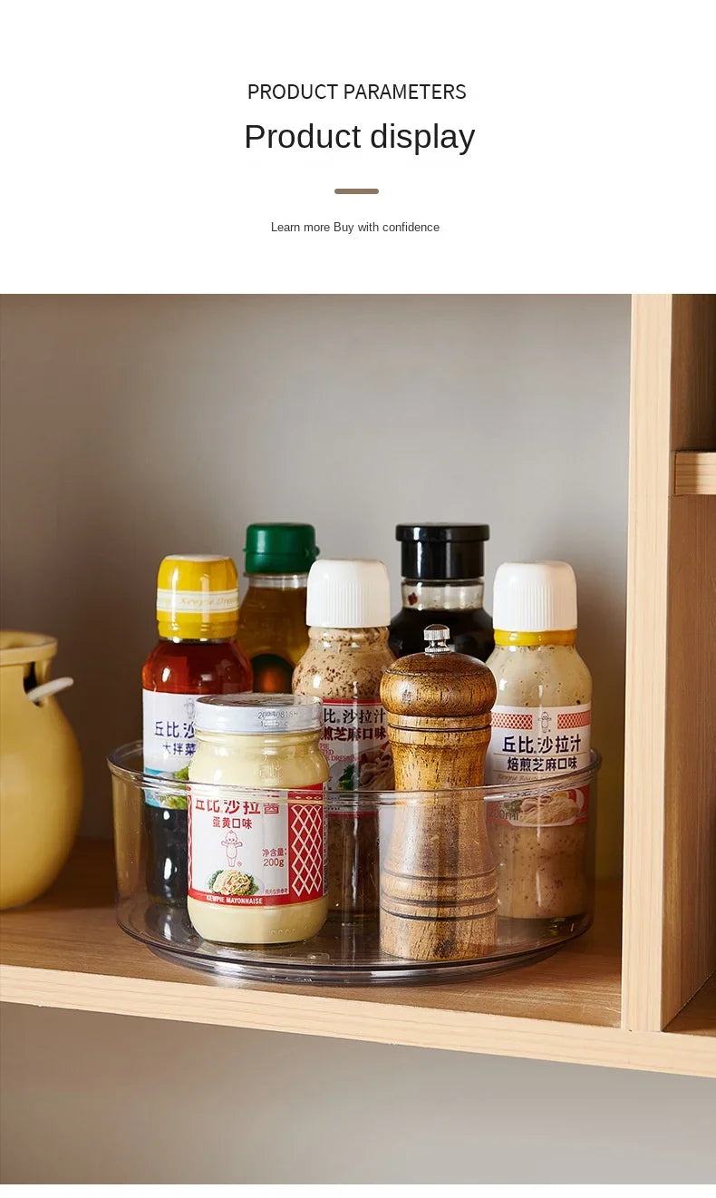 Organiseur Rotatif Transparent – Épices & Condiments