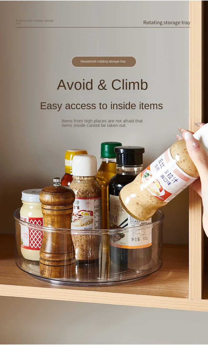 Organiseur Rotatif Transparent – Épices & Condiments