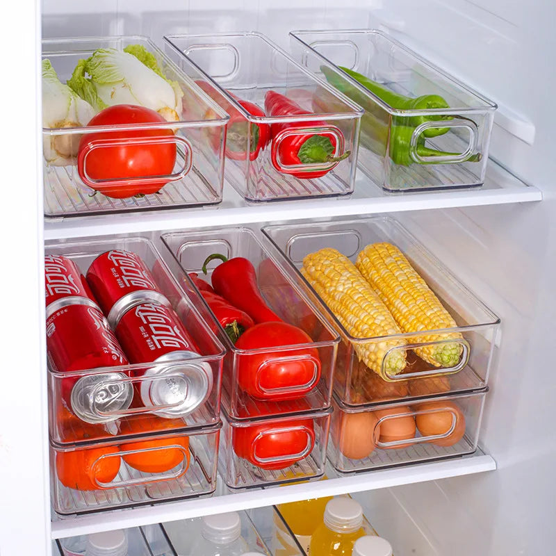 Bacs Organisateurs Frigo Transparents – Tiroirs Coulissants, 3 Tailles